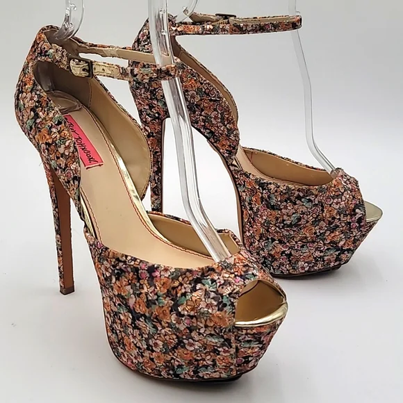 BETSEY JOHNSON ๐ sz9.5 Bandit Stacked Platform Stiletto SEXY! ๐ฅ๐ฅ - Picture 3 of 13